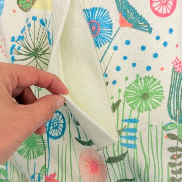 Blair Cream Floral Snap Front Jacket Women's L Spring Garden Print Lightweight - Picture 15 of 16